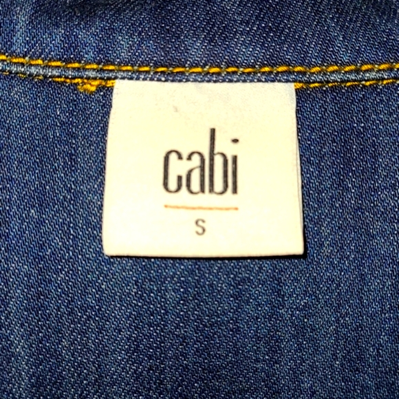Cabi - The Dakota Removable Lace Denim Jacket Small Jean Chantilly Convertible - Picture 5 of 7